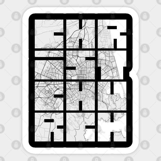 Christchurch, New Zealand City Map Typography - Light Sticker by deMAP Studio
